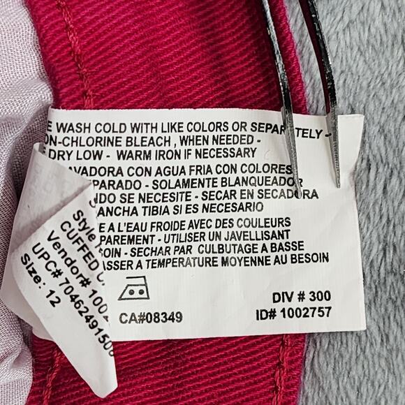 Gloria Vanderbilt Jeans Womens 12 Pink Amanda High Rise Cuffed Capri Stretch - Picture 9 of 15